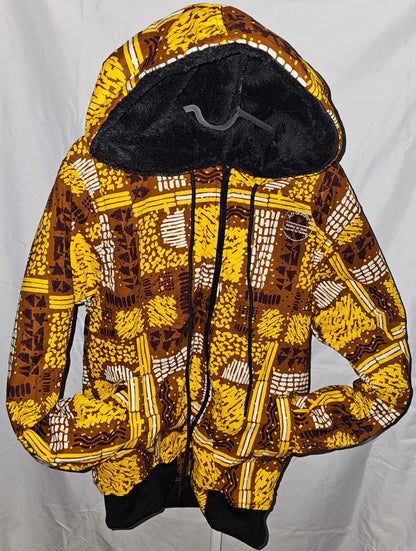 Fleece-Lined Ankara Hoodie