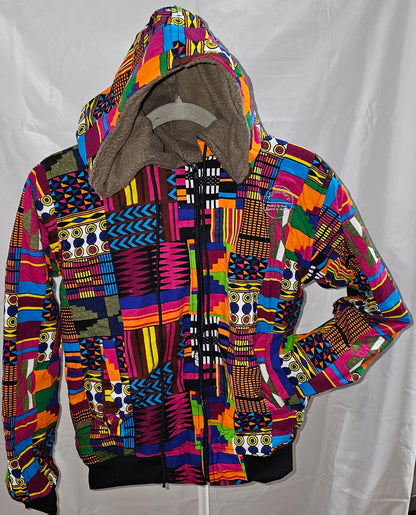 Fleece-Lined Ankara Hoodie